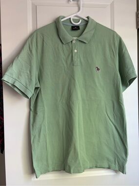 Paul Smith Mint Green Polo Shirt with Embroidered Zebra